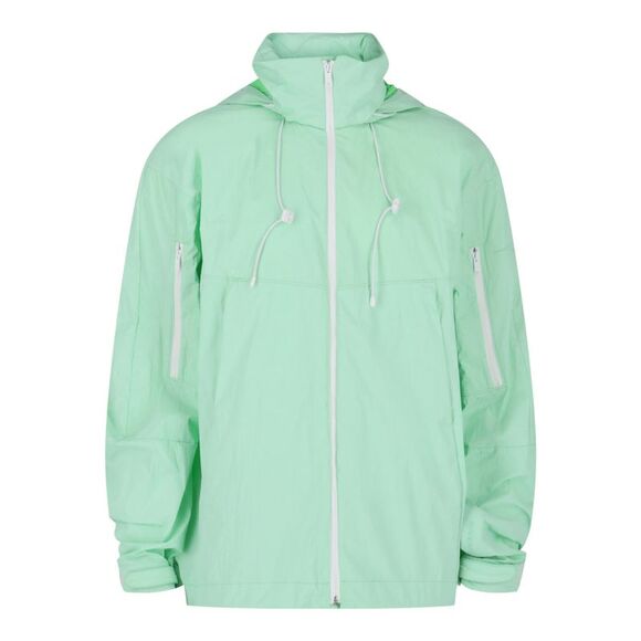 Givenchy Logo Printed Hooded Windbreaker Green Mens